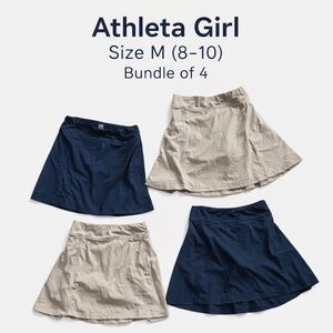 Athleta Girl Skort Bundle Size M 8-10 Navy & Khaki 
 Built-In Shorts Lot of 4